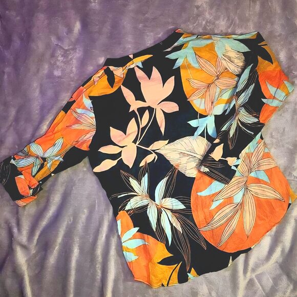 Boutique Chic Connections XL Women's Vneck popover 100% cotton blouse - Picture 5 of 16